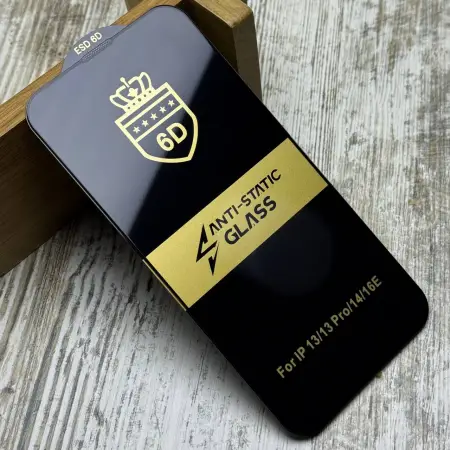 Скло 6D Anti-static на iPhone 13/ 13 Pro/ 14/ 16E 