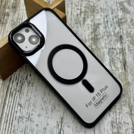 Чохол Clear Metal MagSafe на iPhone 15 Plus/ 14 Plus
