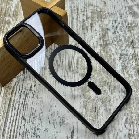 Чохол Clear Metal MagSafe на iPhone 15 Plus/ 14 Plus 