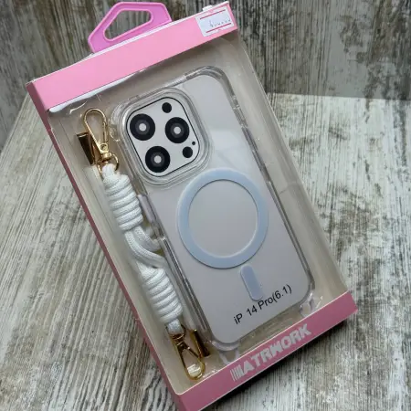 Чохол Line Cover MagSafe на iPhone 14 Pro (білий)