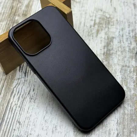 Чохол Leather Case MagSafe (Чорний) на iPhone 14 Pro Max 