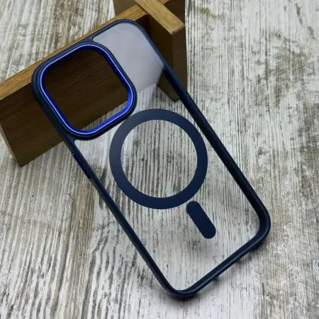 Чохол Crystal Guard MagSafe на iPhone 15 Pro (Синій) 
