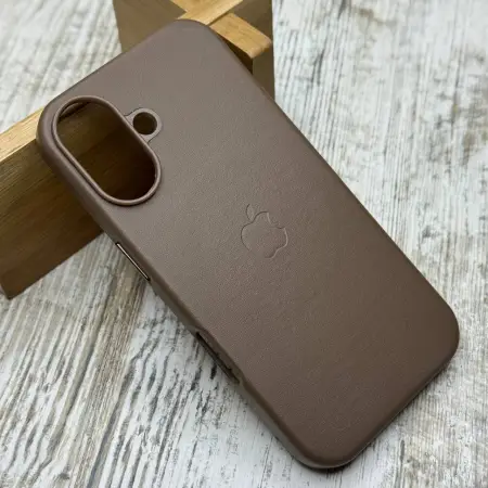 Чохол Leather Case MagSafe (Taupe) на iPhone 16 