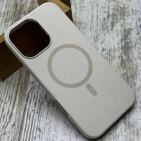 Чохол FIBRA Silicone OmniMag на iPhone 16 Pro Max (Milk White) 