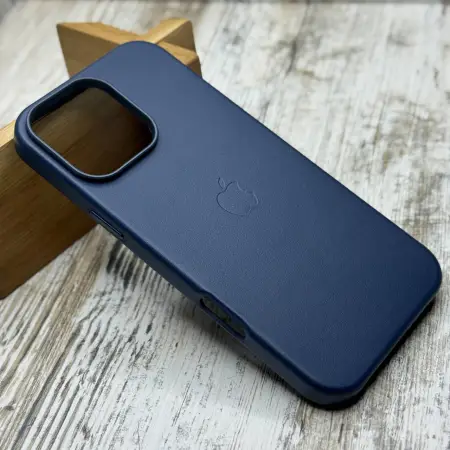Чохол Leather Case MagSafe (Blue) на iPhone 16 Pro Max 
