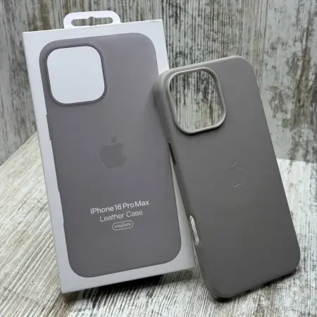 Чохол Leather Case MagSafe на iPhone 16 Pro Max Gray 