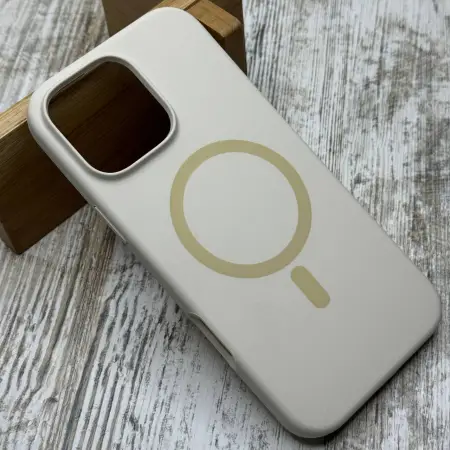 Чохол Silicone Case with MagSafe на iPhone 16 Pro (бежевий) 