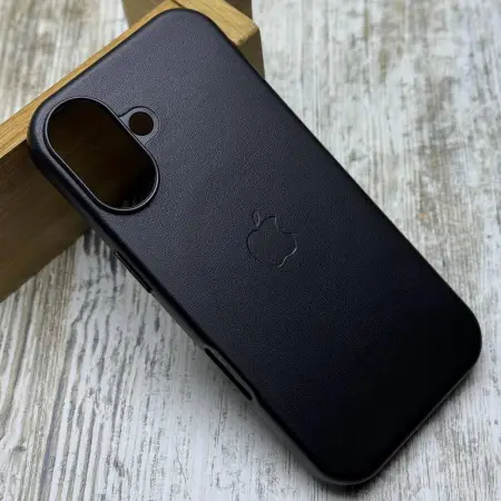 Чохол Leather Case MagSafe на iPhone 17 (Чорний) 