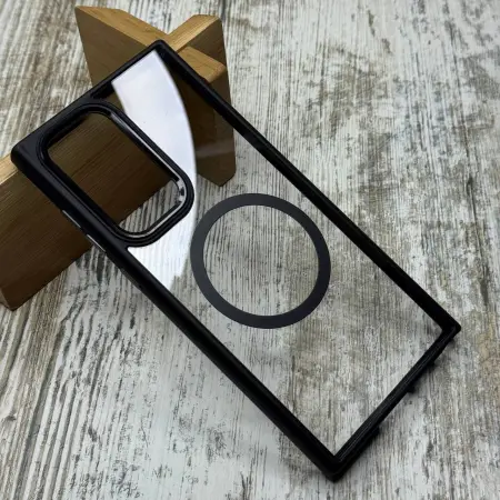 Чохол Clear Metal MagSafe на S22 Ultra