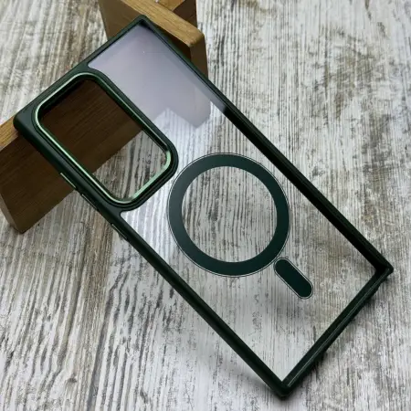 Чохол Clear Metal MagSafe на Samsung S23 Ultra (Green) 