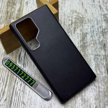 Чохол Leather Case MagSafe на Samsung S24 Ultra (Black) 