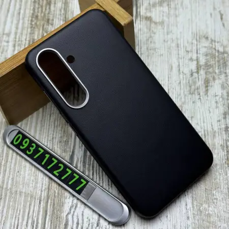 Чохол Leather Case MagSafe на Samsung S24 (Black) 