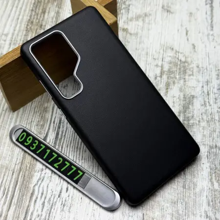 Чохол Leather Case MagSafe на Samsung S25 Ultra (Black) 